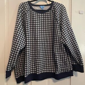 Draper James - Navy & White Gingham Sweatshirt